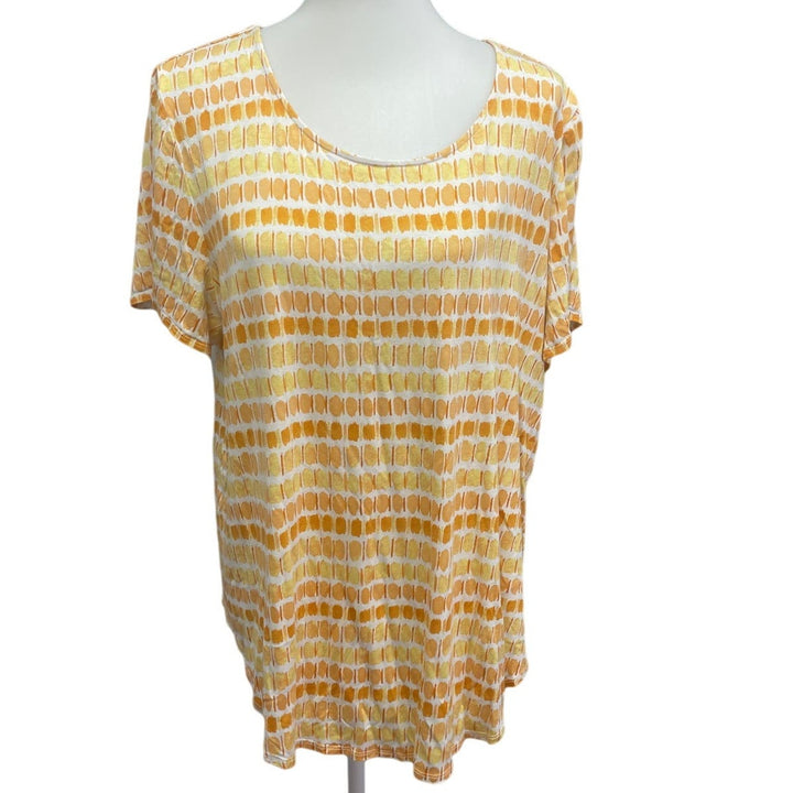 Lot of 2 Alfani Womens Plus Size 3X Rayon Spandex Blend Short Sleeve Tee Shirts