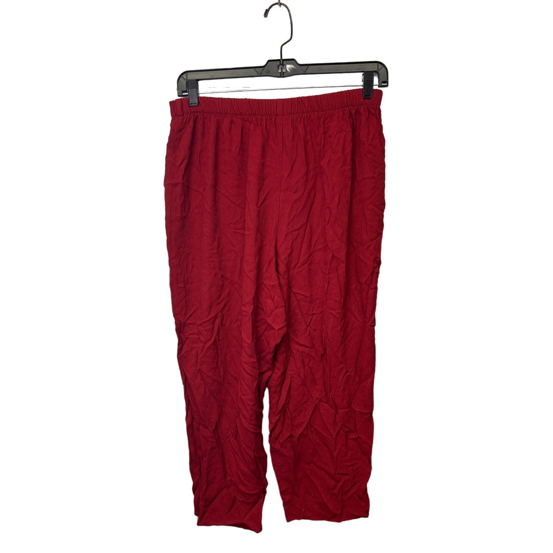 Carribbean Joe Womens Size 16 Long Rayon Blend Red Pants Cotton Blend Shorts