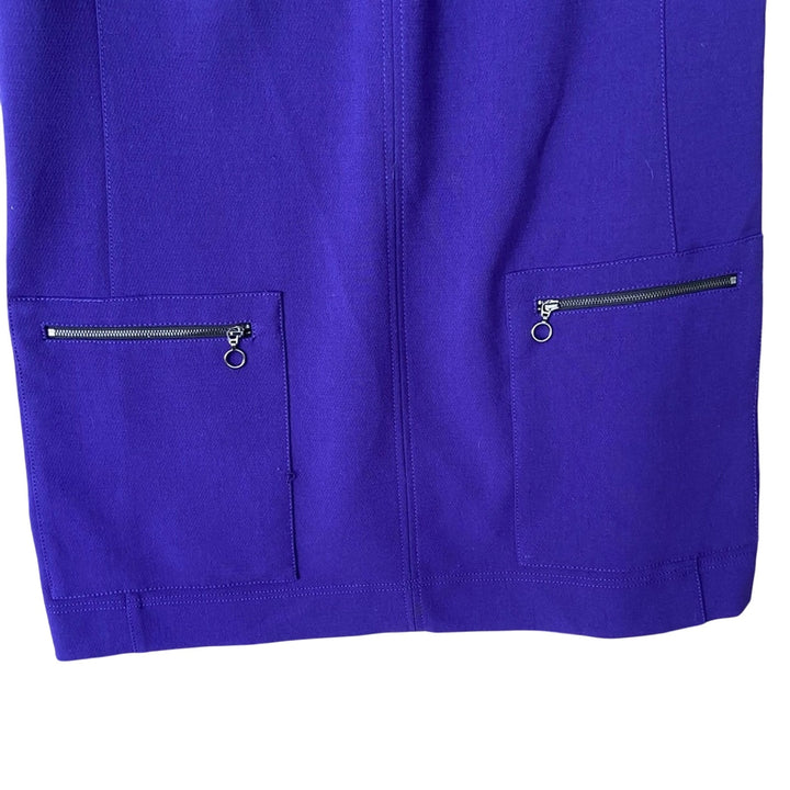 Rachel Roy Purple Womens XL Short Sleeve Back Zip Mini Shift Dress w Pockets