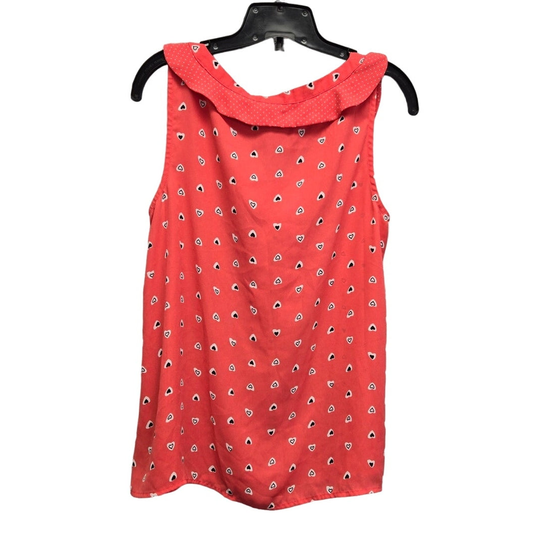 Disney Lauren Conrad Womens Medium Sleeveless Polyester Polka Dot Heart Blouse
