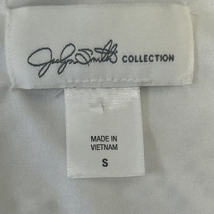 Jaclyn Smith Womens Small Sleeveless Layered Look Lacy Overlay White Top Blouse