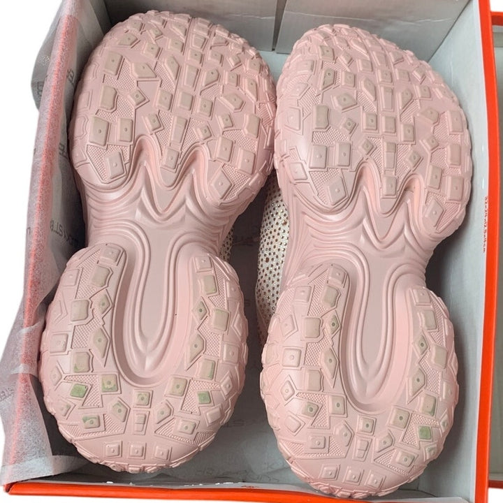 Lucky Step Womens Size 11 Pink Sparkle Chunky Platform Rhinestone Sneakers Shoes