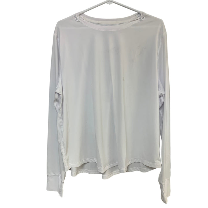 2 New Eddie Bauer Womens 2X Blue White Solarfoil Pullover Tempo Crew Tee Shirts