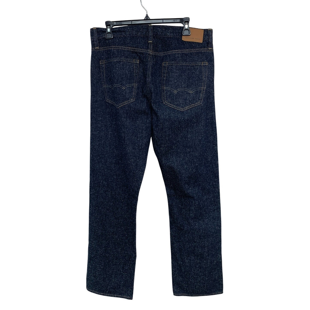 New American Eagle Mens 32x34 Original Boot Cut Denim Dark Blue Marled Jeans