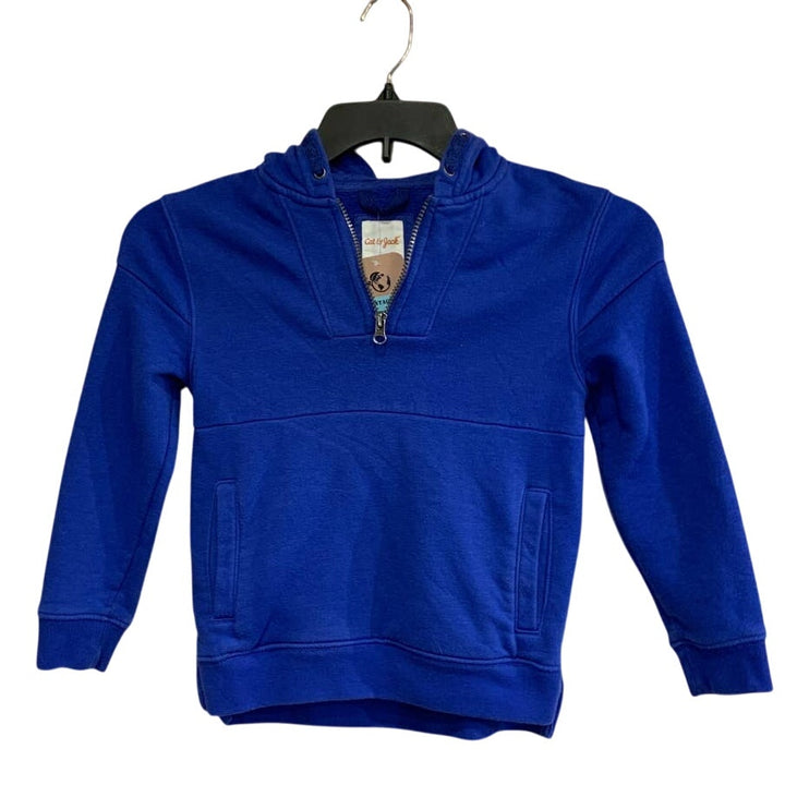 Hand Printed Upcycled Boys Small Saving the Planet is My Superpower Hoodie