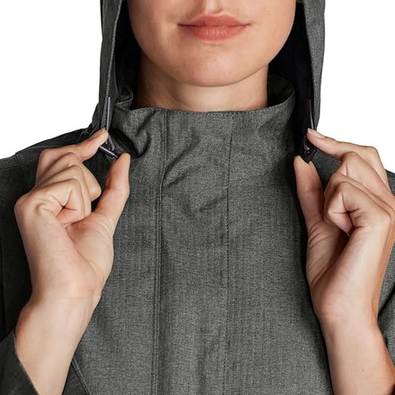 New Eddie Bauer Womens XS Gray Girl on the Go Insulated Waterproof Trench Coat