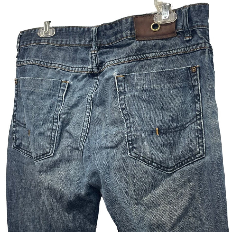 Lindbergh Womens 34 X 32 Cotton Blend Straight Leg Stretch Denim Blue Jeans