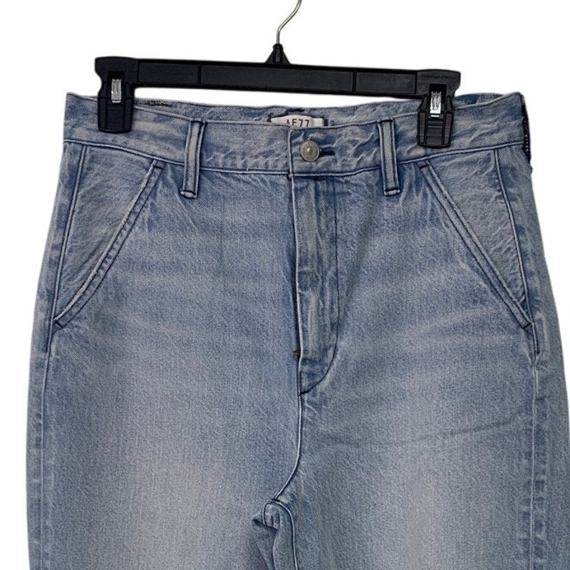 New American Eagle AE77 Womens 27 100% Cotton Faded Denim Blue Mom Jeans