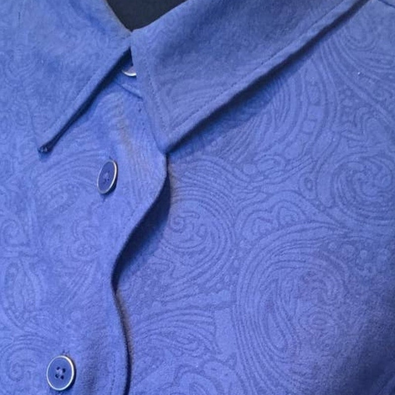 CJ Banks 1X Polyester Blend Scalloped Edge Suede Like Button Up Career Blazer