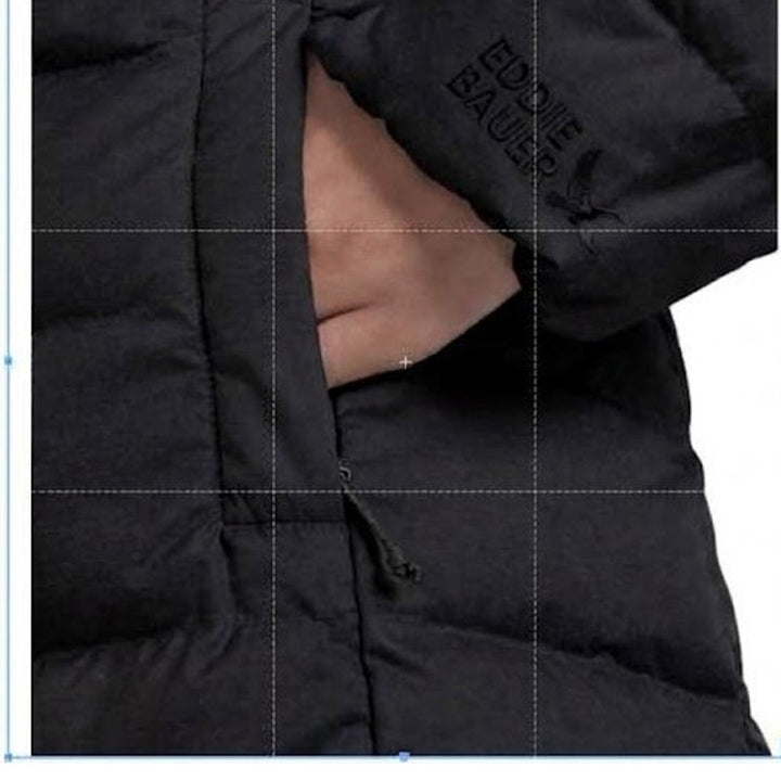 New Eddie Bauer Womens XS CirrusLite Black 650FP Down Hooded Puffer Parka Jacket
