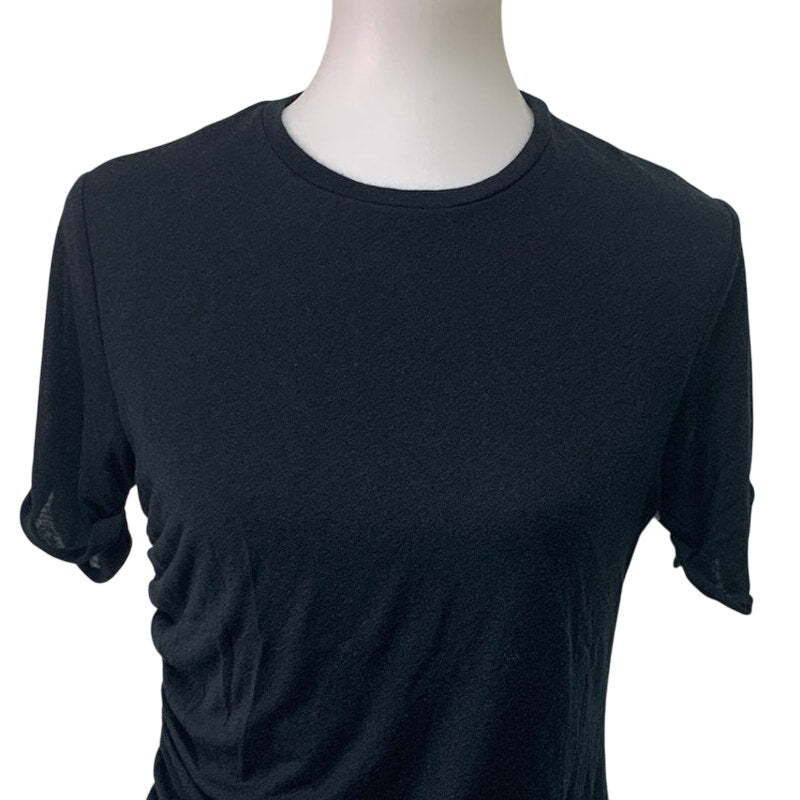 New American Eagle Womens Large Black Rushed Crew Neck Short Sleeve Tee Shirt