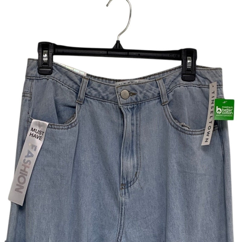 New Tinseltown Juniors Size 9 Hi Rise Wide Leg Baggy Denim Jeans w Pockets