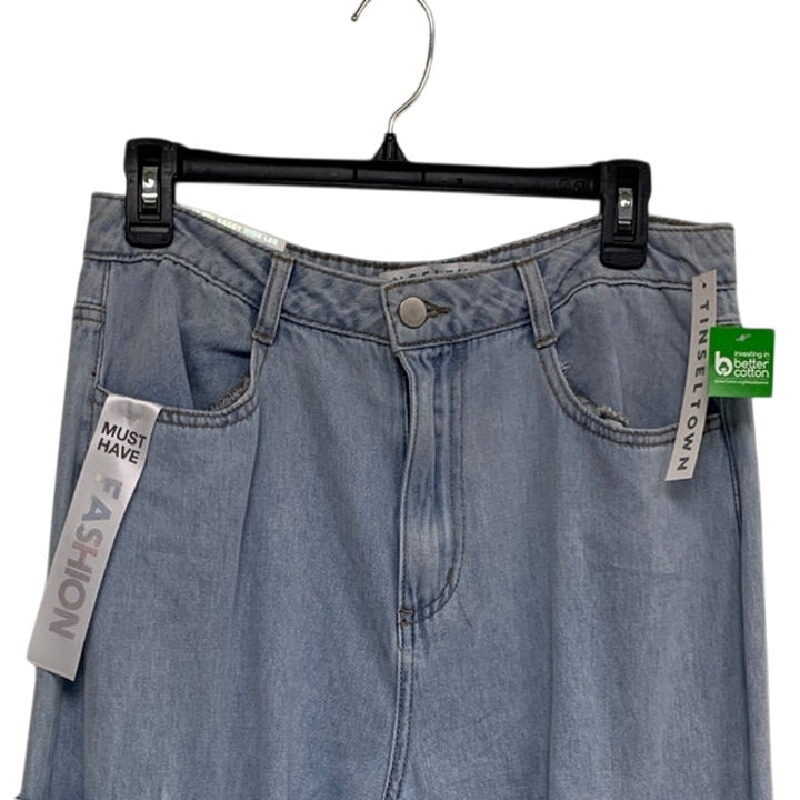 New Tinseltown Juniors Size 9 Hi Rise Wide Leg Baggy Denim Jeans w Pockets