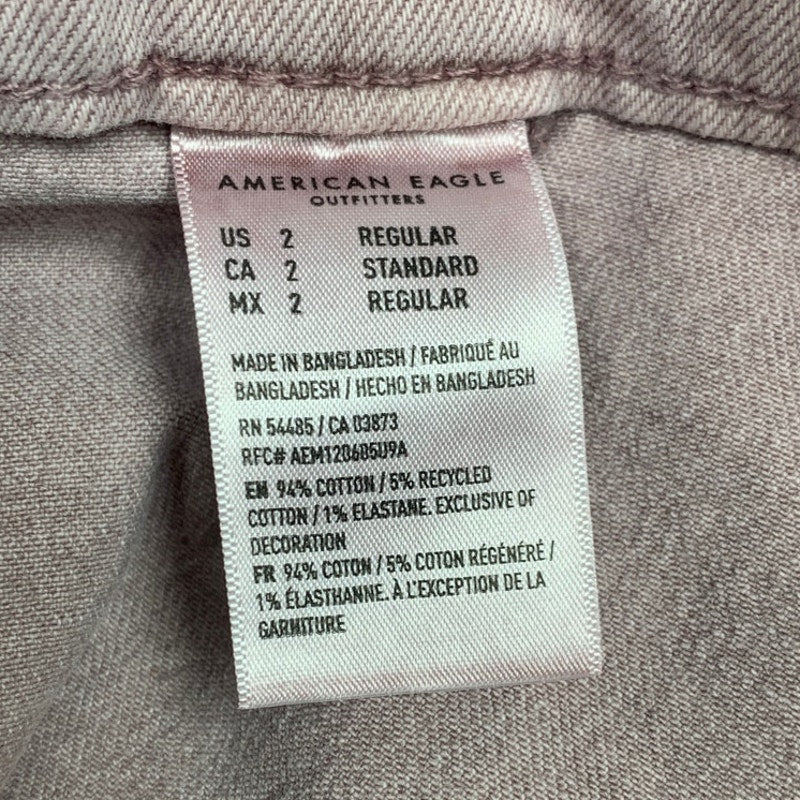 New American Eagle Womens Size 2 Mauve Cotton Blend Denim Skater Jeans