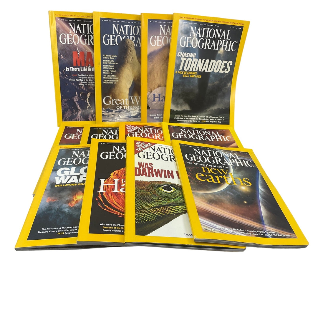 Vintage 2004 National Geographic Magazine FULL Year 12 Issues W Maps Supplements