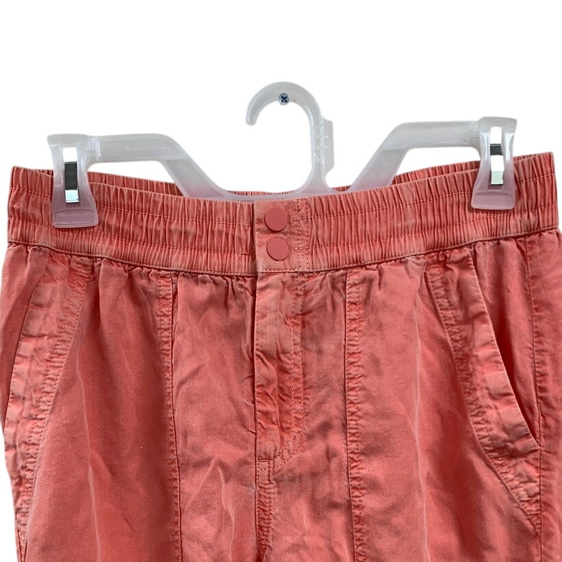 New Aerie Womens Small Orange Cotton Blend Lightweight Cargo Jogger Pants