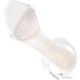 ZriEy Womens Size 8.5 Clear Ankle Strap 3" Chunky Block Heels Wedding Shoes