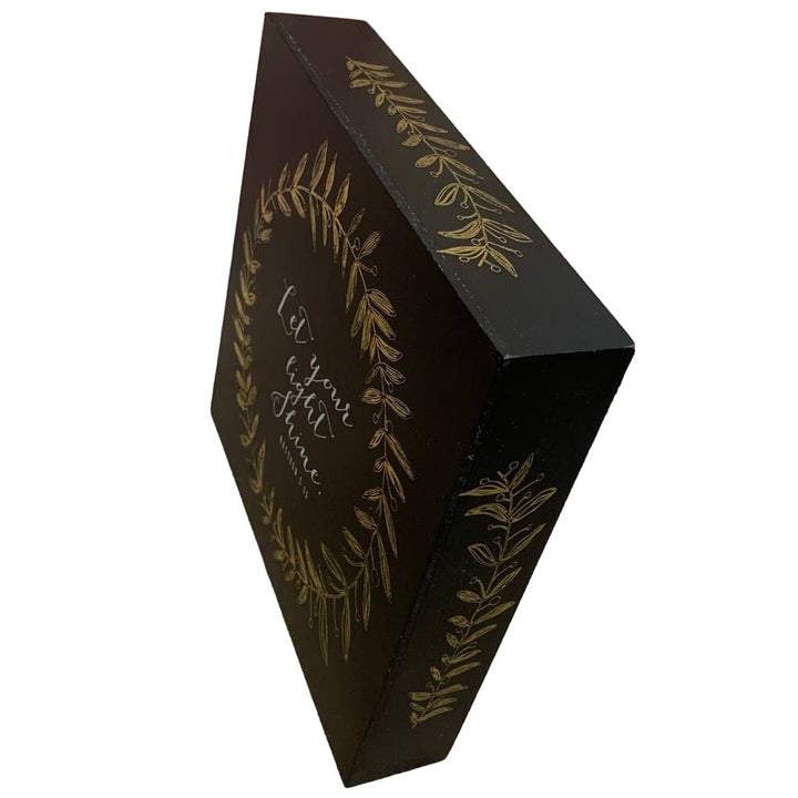 Let Your Light Shine Matthew Bible Verse Quote Wooden Artwork Desk Art Box