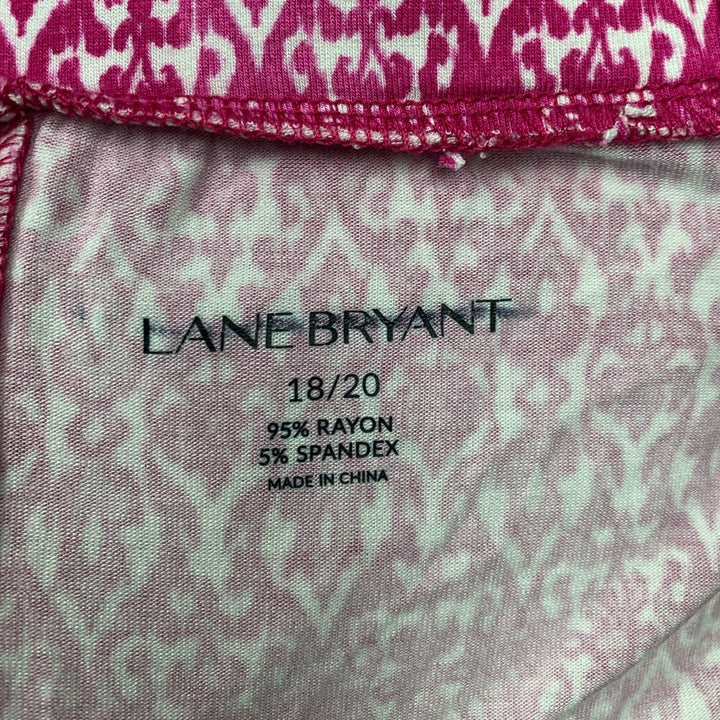 Lane Bryant Womens Size 18/20 Optional Adjustable Thin Strap Pink Patterned Top