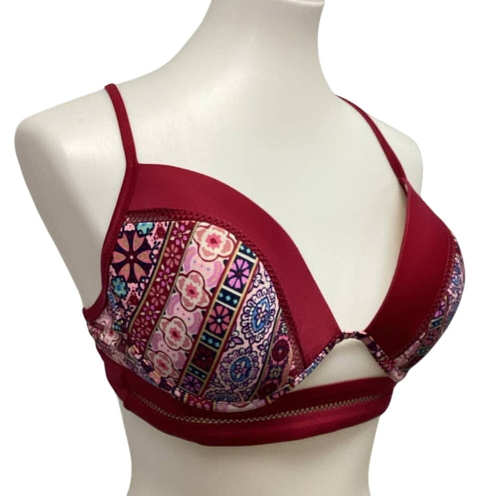 Shade &amp; Shore 36D Underwire Criss Cross Strap Nylon Blend Bikini Swim Top ONLY