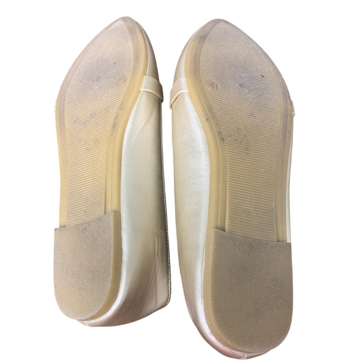 Obtaom Womens Size 10 Gold Pointy Toe Slide On Loafer Comfort Ballet Flat Shoes
