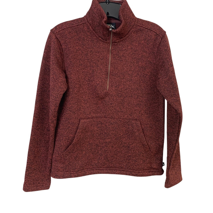 New Eddie Bauer Womens XS Black Cherry Radiator 2.0 Half Zip Sweatshirt Top