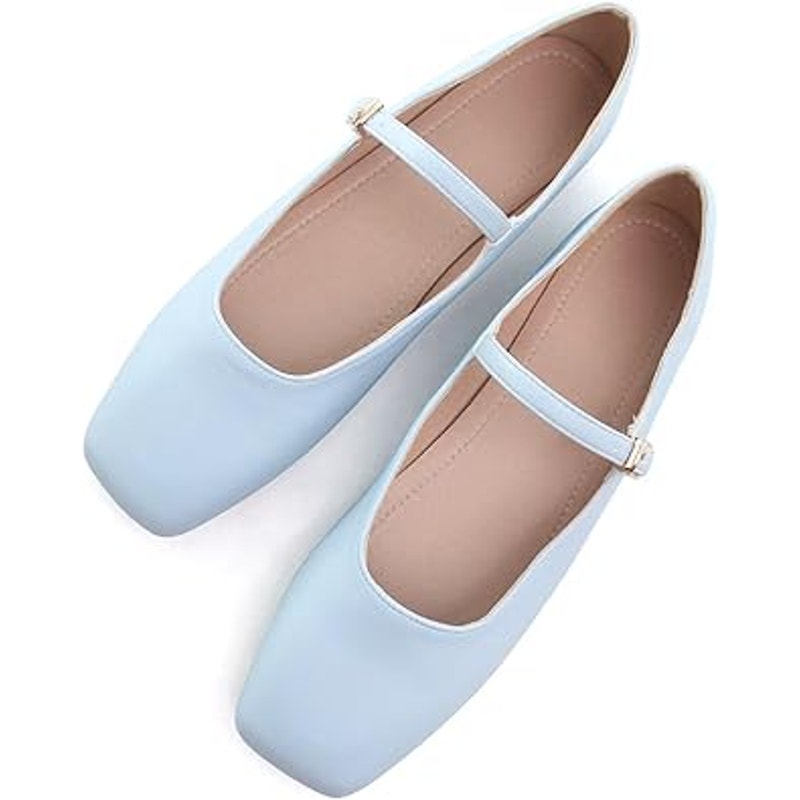 New Hee Grand Womens Size 11 Baby Blue Faux Leather Mary Jane Buckle Strap Shoes