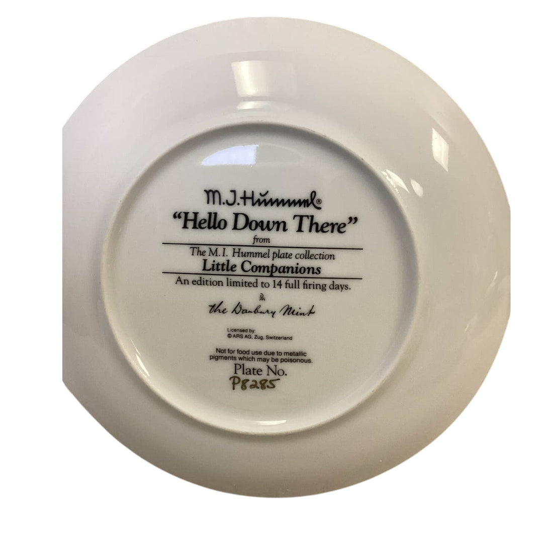 1989 Vintage Danbury Mint Hello Down There Boy Girl Collectible Ceramic Plate