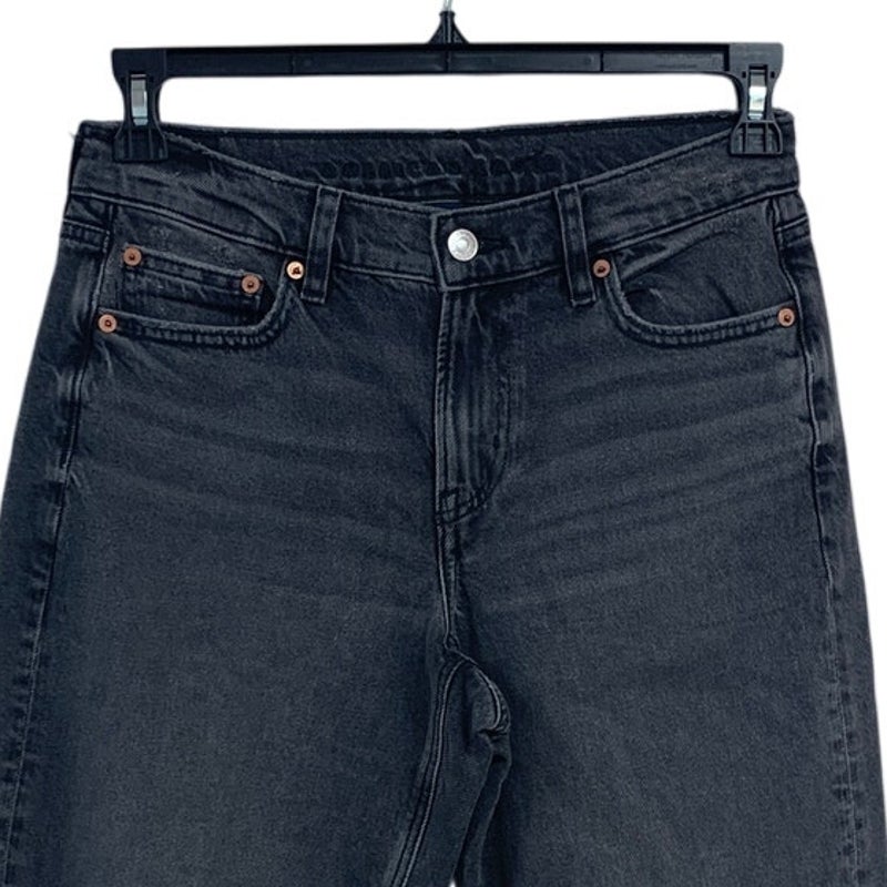 New American Eagle Womens Size 4 Gray High Rise Relaxed Straight Denim Jeans
