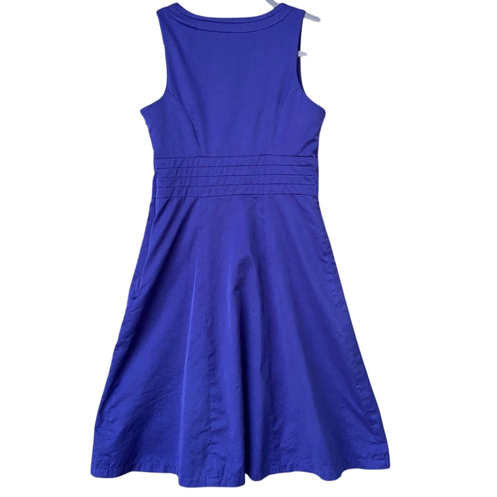 Merona Womens Size 4 Sleeveless Side Zip V Neck Fit &amp; Flare Midi Summer Dress