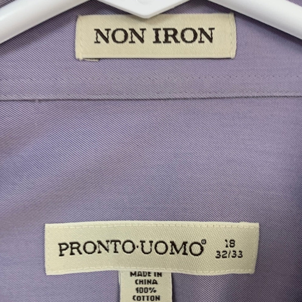 Lot of 2 Joseph Abboud Pronto Uomo Mens 18 32/33 Long Sleeve Button Up Shirts