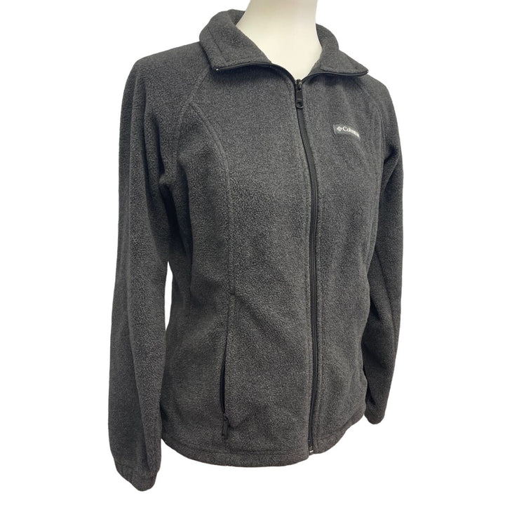 Columbia Womens Small Full Zip Gray 100% Polyester Fleece Long Sleeve Jacket