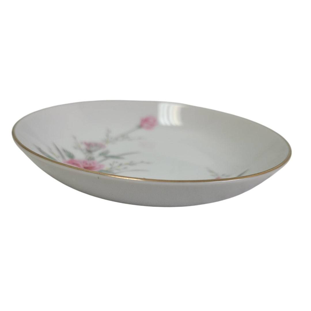 4 Vintage Golden Rose Flower Gold Rim Fine China Japan Small Appetizer Plates
