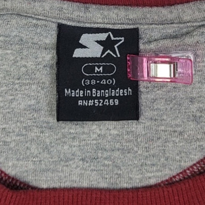Starter Mens Medium Red PolyCotton Long Sleeve Crew Neck Pullover Sweatshirt