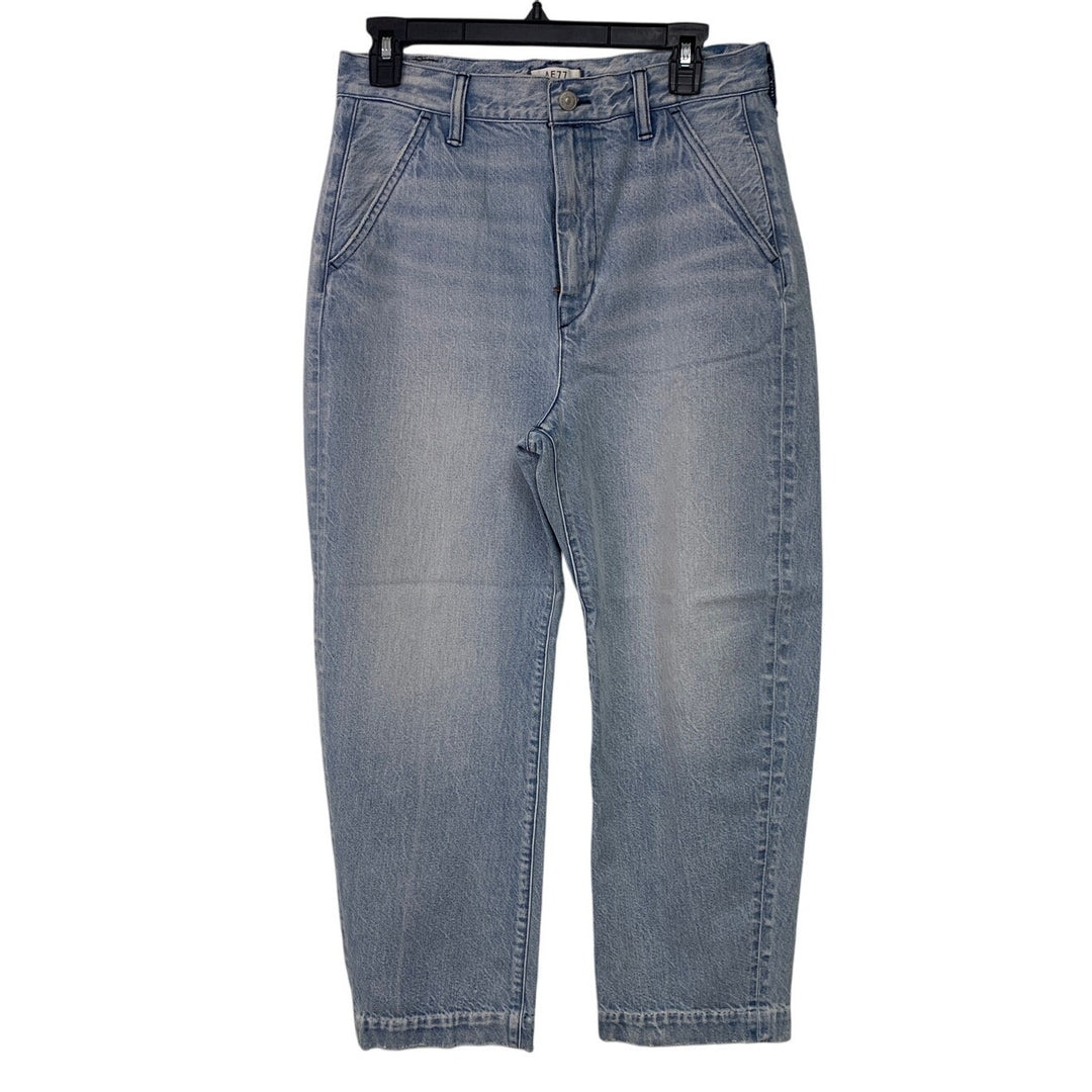 New American Eagle AE77 Womens 27 100% Cotton Faded Denim Blue Mom Jeans