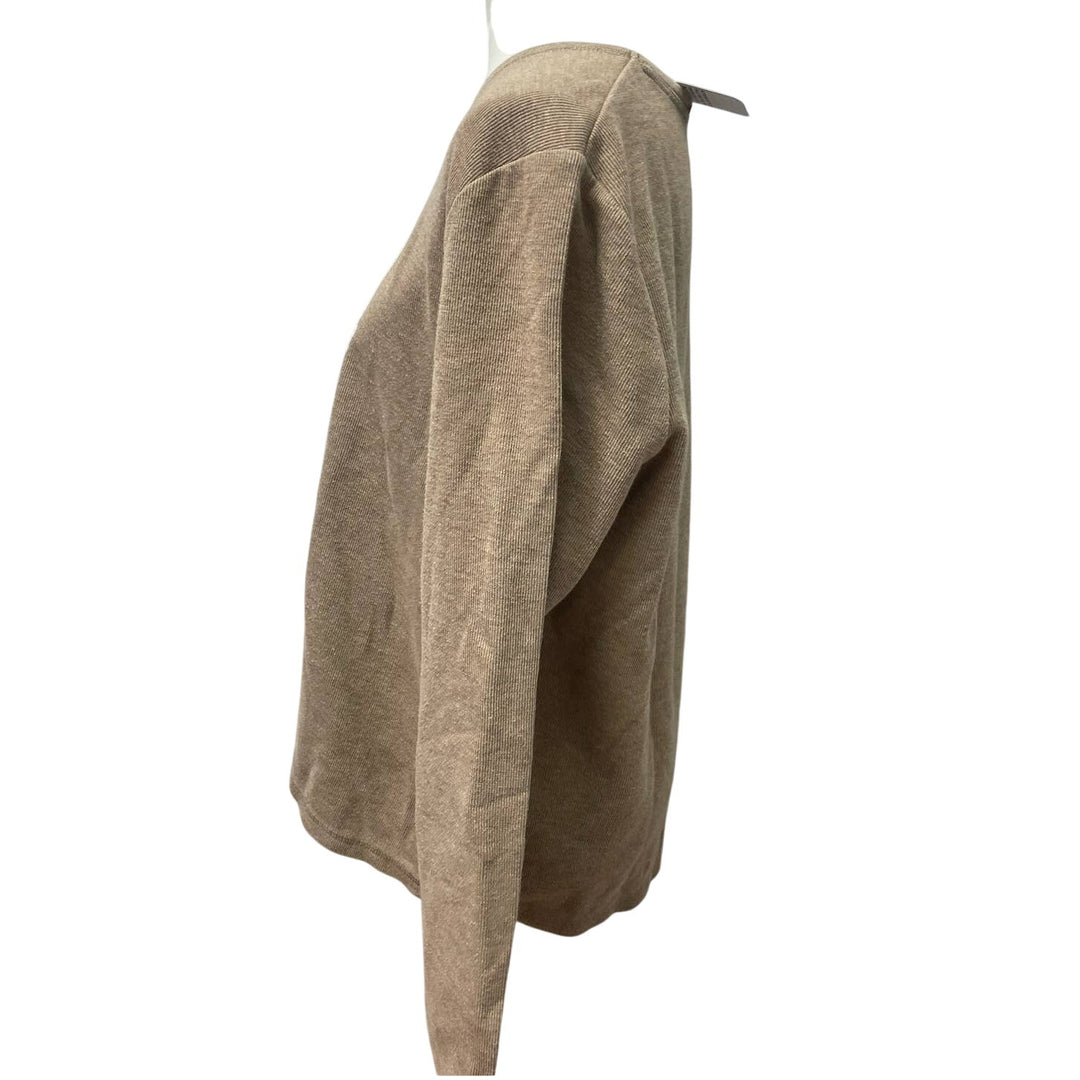 Hand Printed Upcycled XL Pleurotus Spodoleucus Oyster Mushroom Long Sleeve Shirt