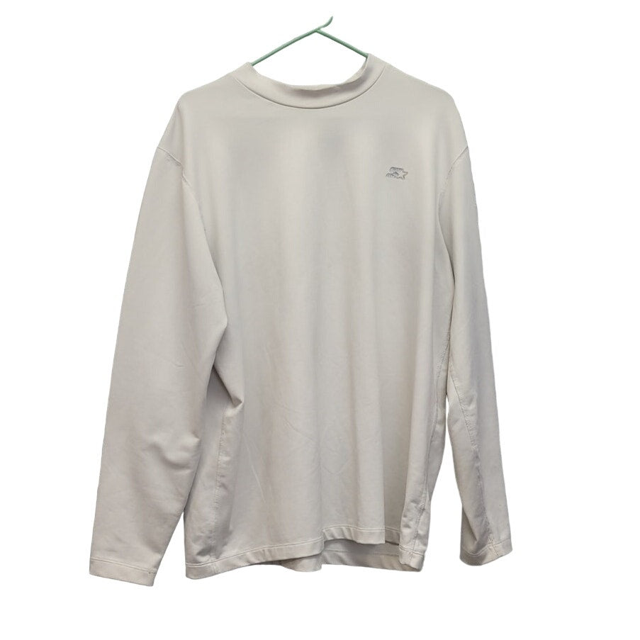 Starter Mens 3XL White PolySpandex Long Sleeve Crew Neck Athletic Shirt