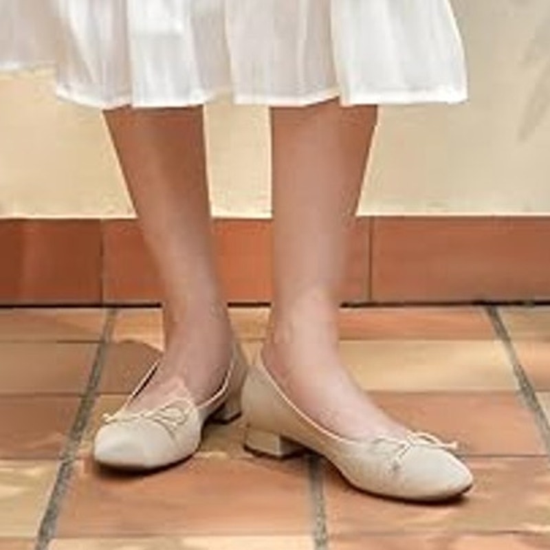 Jenn Ardor Womens Size 9.5 Tan Closed Toe Bow Low 1" Block Heel Slide On Shoes