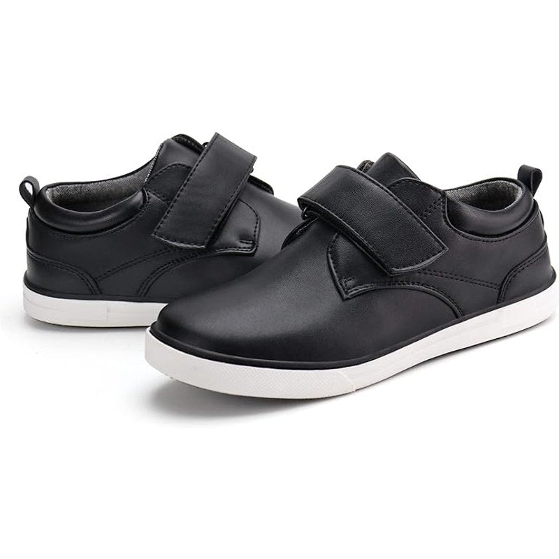 Firelli Boys Size 5 Black Loafers Hook &amp; Loop Closure Round Toe Oxford Shoes