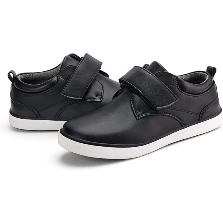 Firelli Boys Size 5 Black Loafers Hook &amp; Loop Closure Round Toe Oxford Shoes