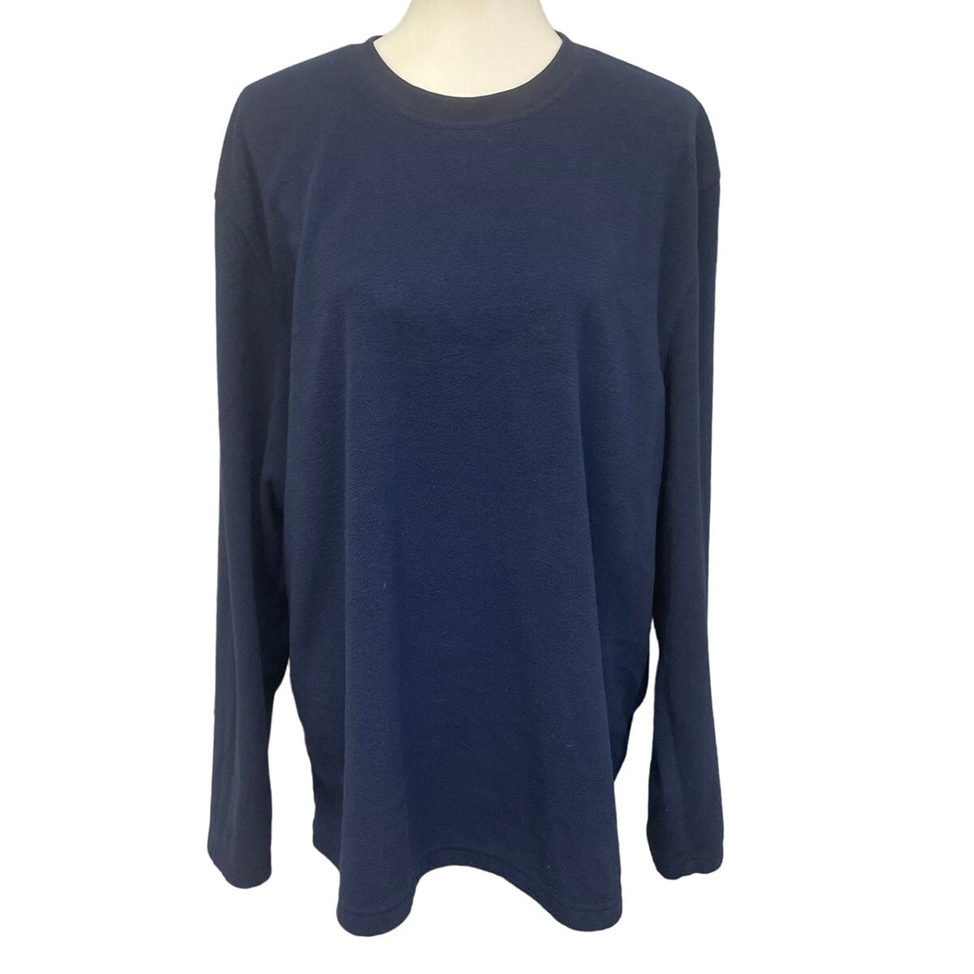 Club Room Mens XL Navy 100% Polyester Long Sleeve Crew Neck Pajama Shirt