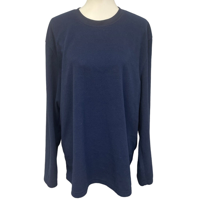 Club Room Mens XL Navy 100% Polyester Long Sleeve Crew Neck Pajama Shirt