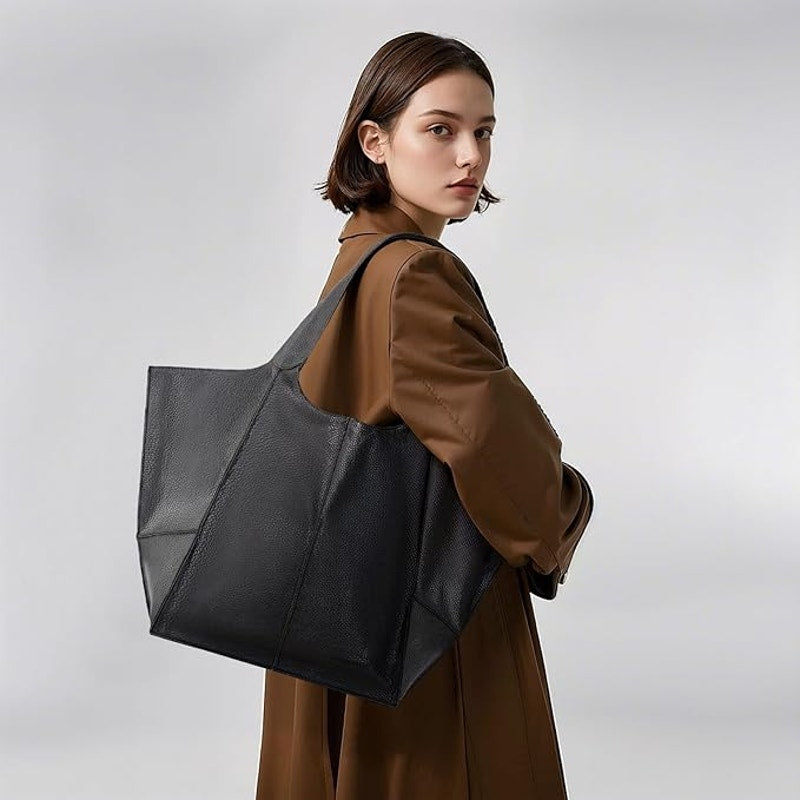 NWT New Montana West Womens Black PU Leather Tote Bag Large Shoulder Purse