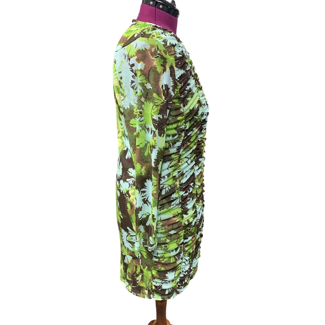 New Future Collective Womens Plus Size 1X Long Sleeve Body Con Floral Dress
