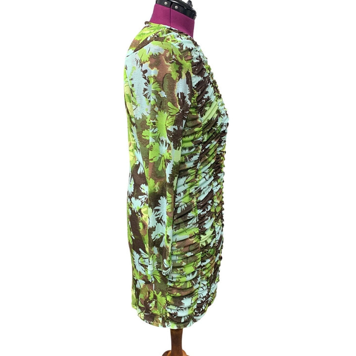 New Future Collective Womens Plus Size 1X Long Sleeve Body Con Floral Dress