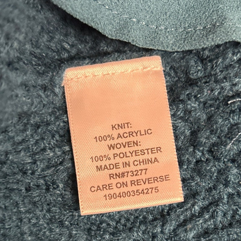 Elle Womens Medium Teal Blue Long Sleeve Crew Neck Faux Layer Knit Sweater