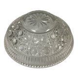 Vintage Cut Glass Bowl Flower Petal Candy Dish w chip Leaves Vines Mug