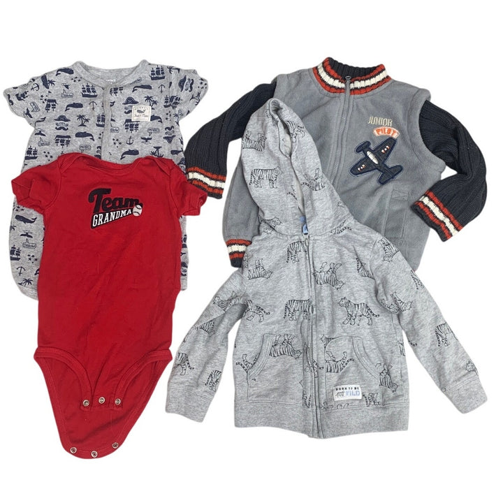 Lot of 4 Baby Boy 24 Months Junior Pilot Tiger First Mate One Pieces Jackets
