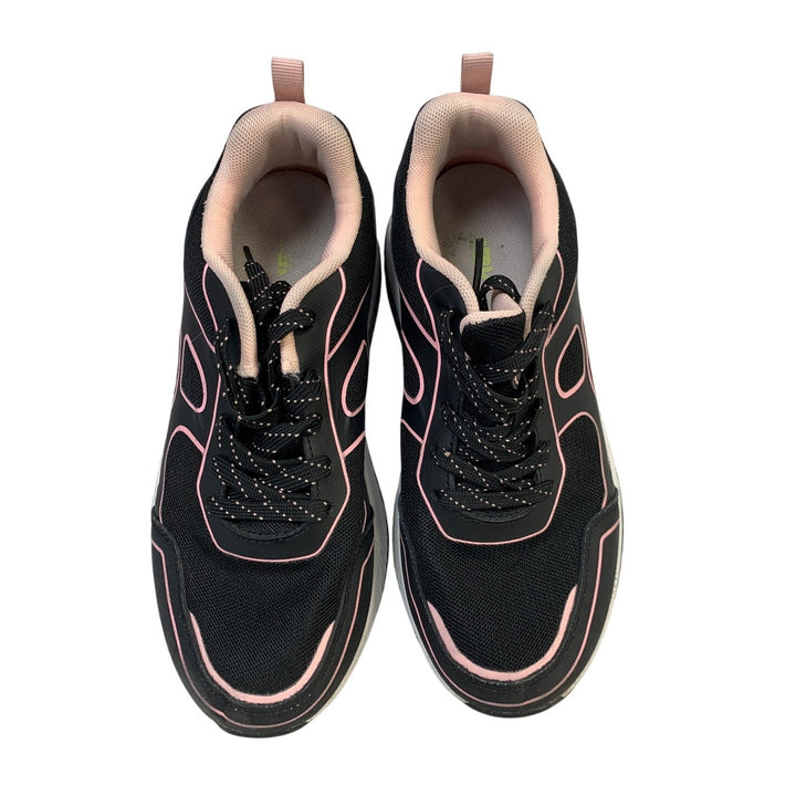 Zefuher Womens Size 7.5 Black Pink Sneakers Lace Up Low Top Running Tennis Shoes