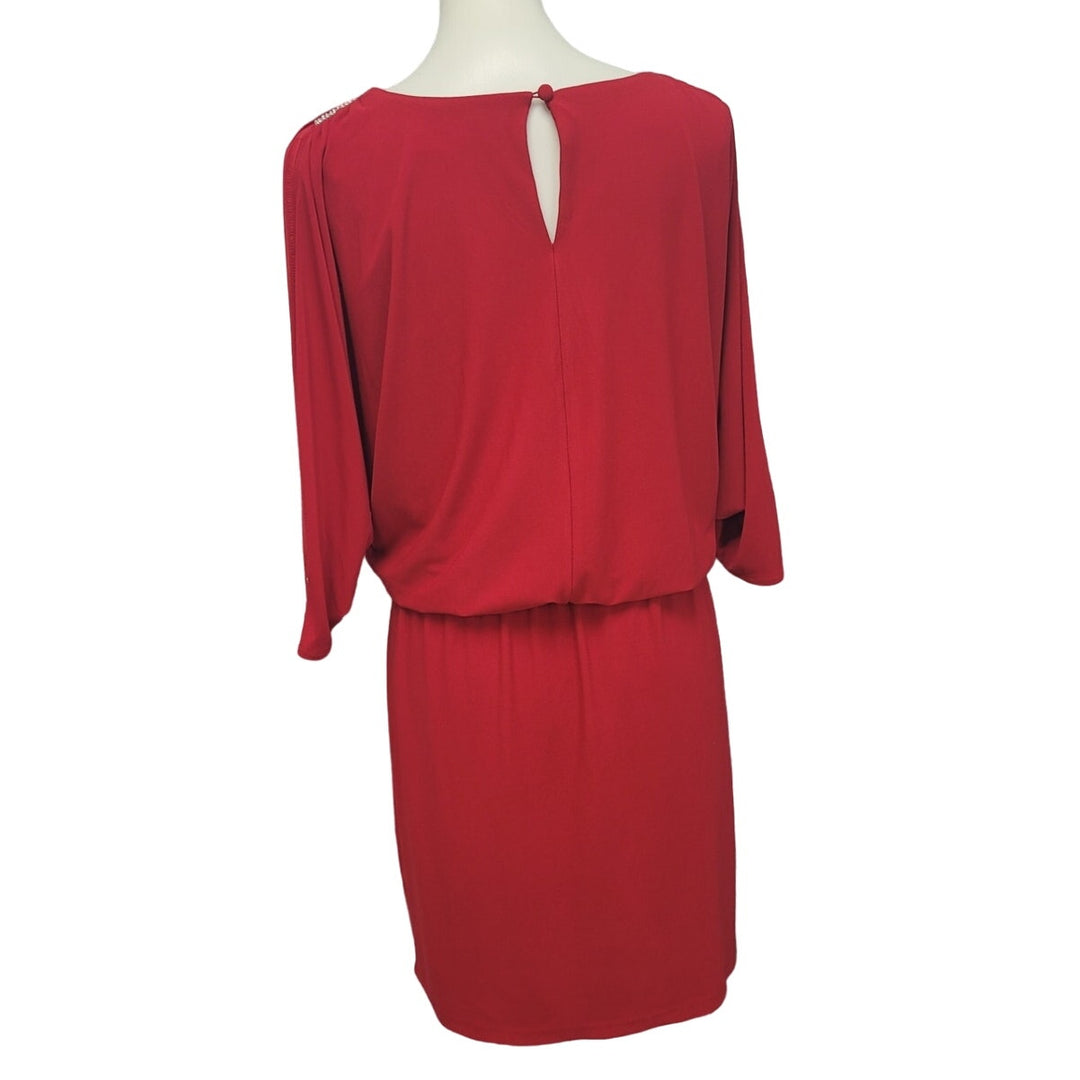 Style &amp; Co Womens 4 PolySpandex Cold Shoulder Half Sleeve Blouson Dress